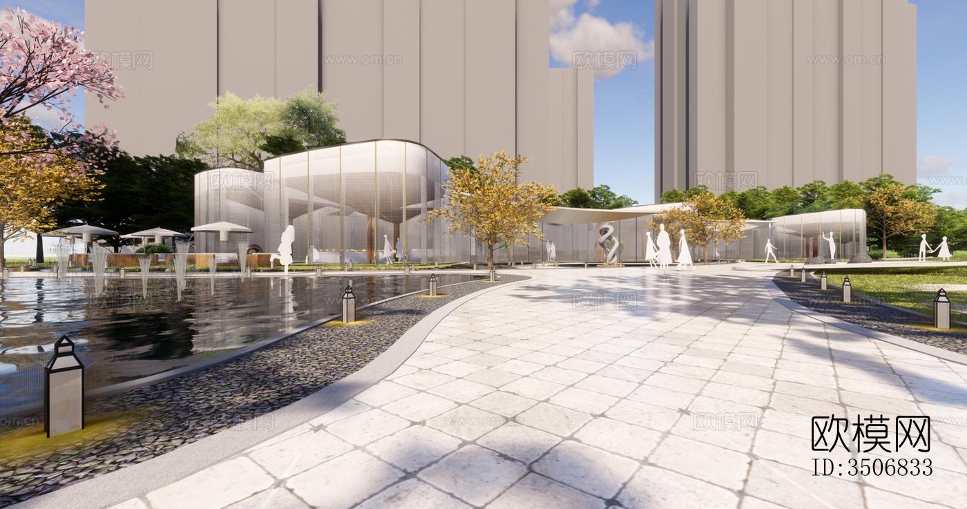 现代售楼处效果图下载（渲染图2）