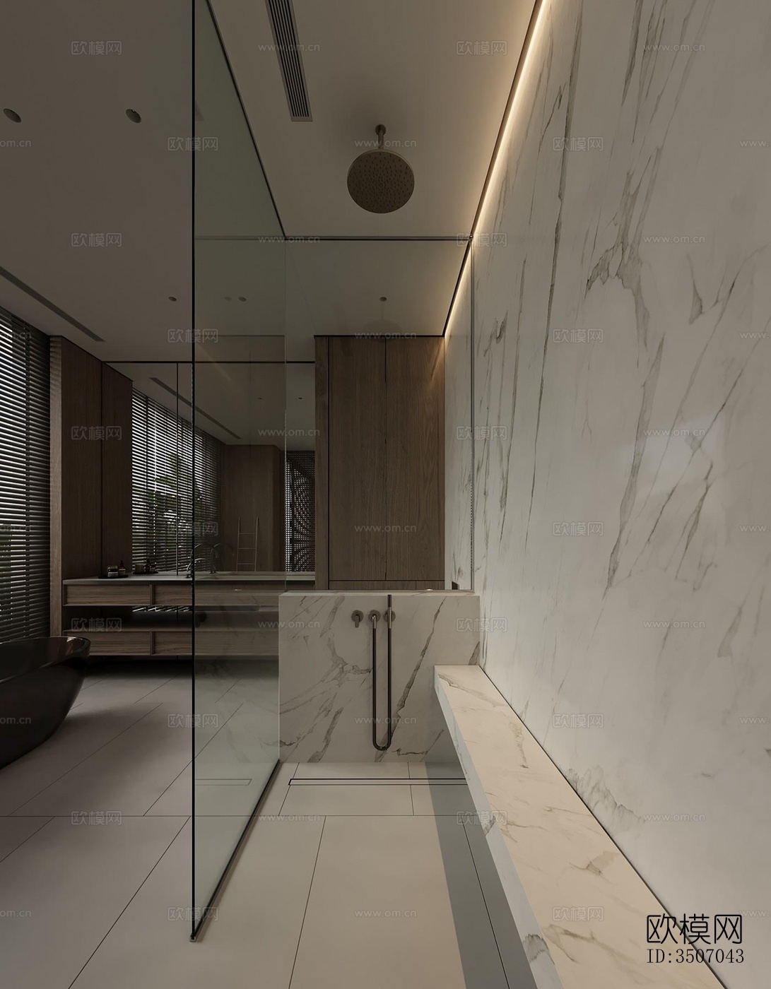 现代大平层效果图下载（渲染图9）