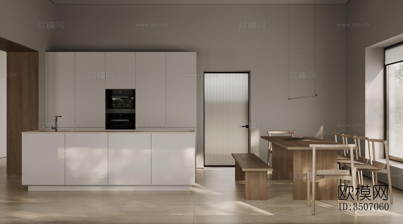 现代大平层效果图下载（渲染图20）