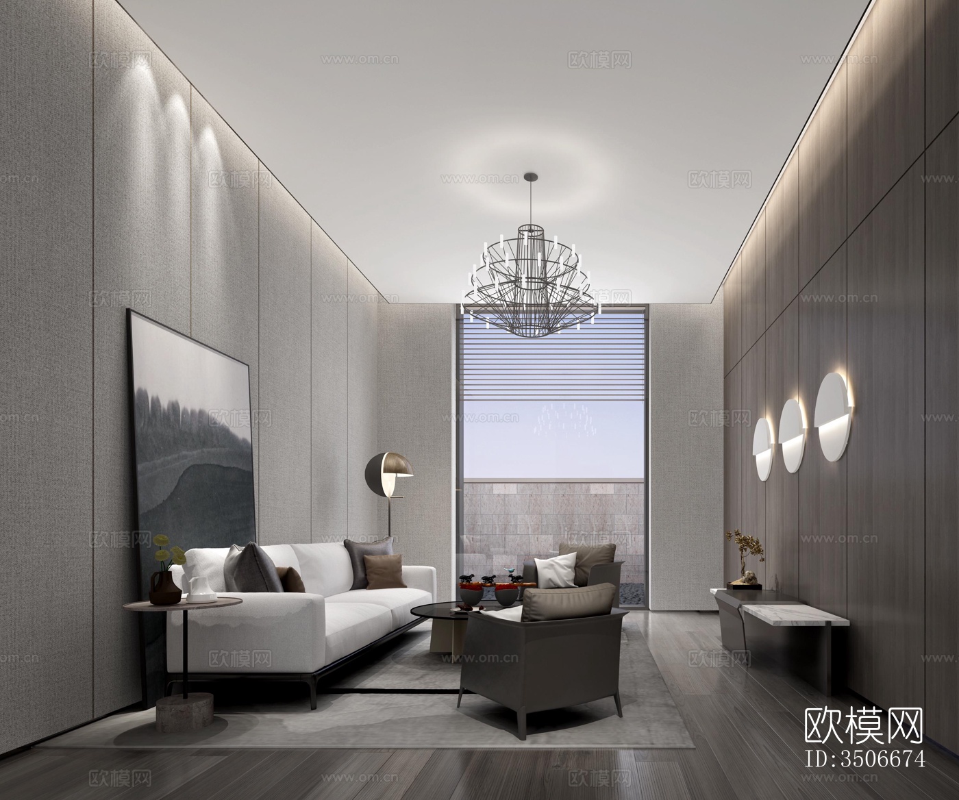 现代售楼处效果图下载（渲染图1）