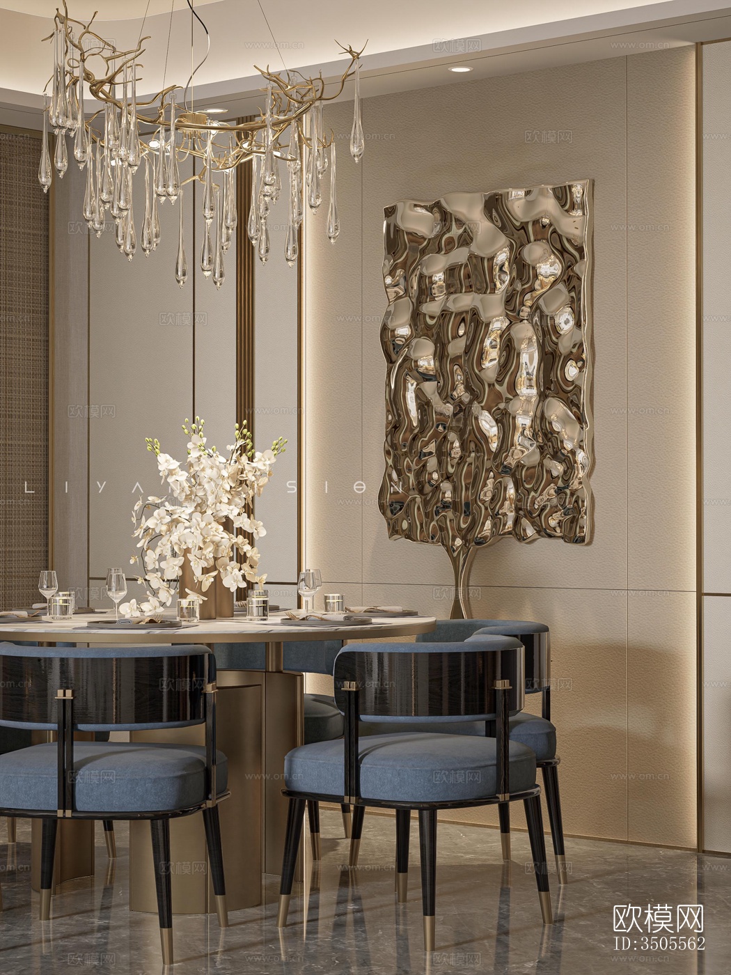 现代大平层效果图下载（渲染图14）