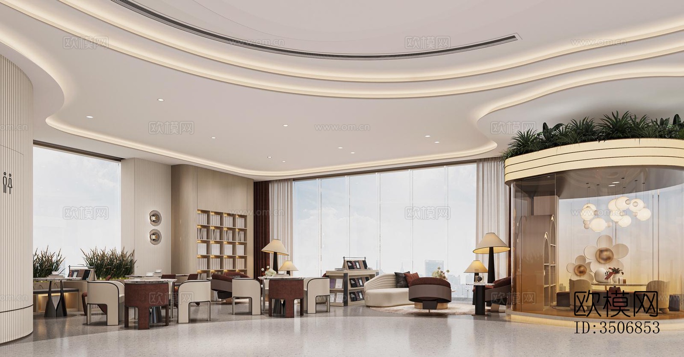 现代售楼处效果图下载（渲染图2）