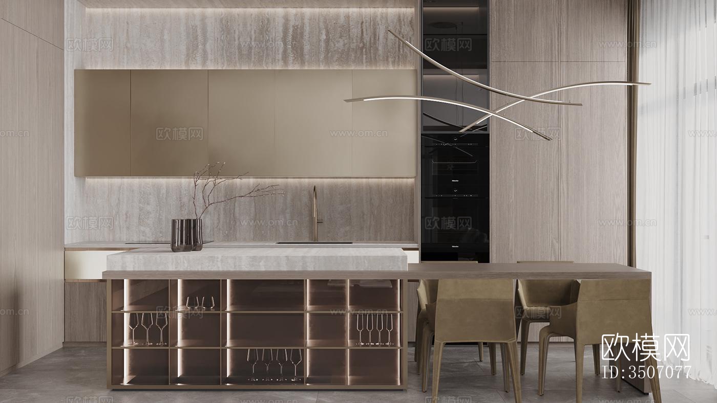 现代大平层效果图下载（渲染图2）