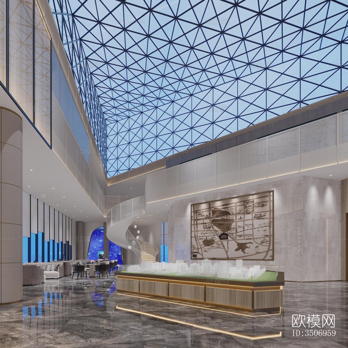 现代售楼处效果图下载（渲染图5）