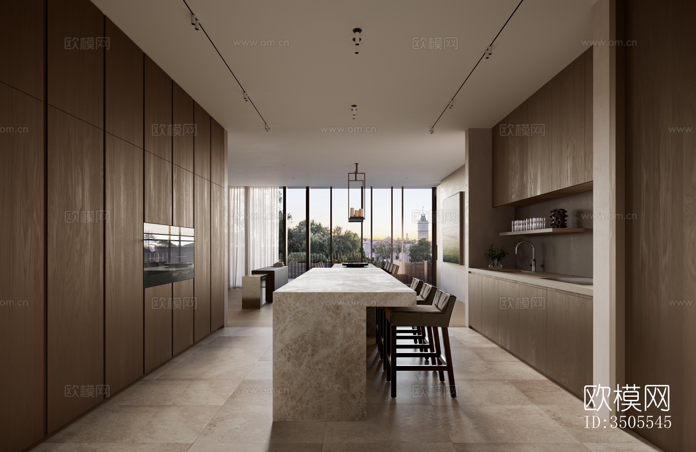 现代大平层效果图下载（渲染图8）