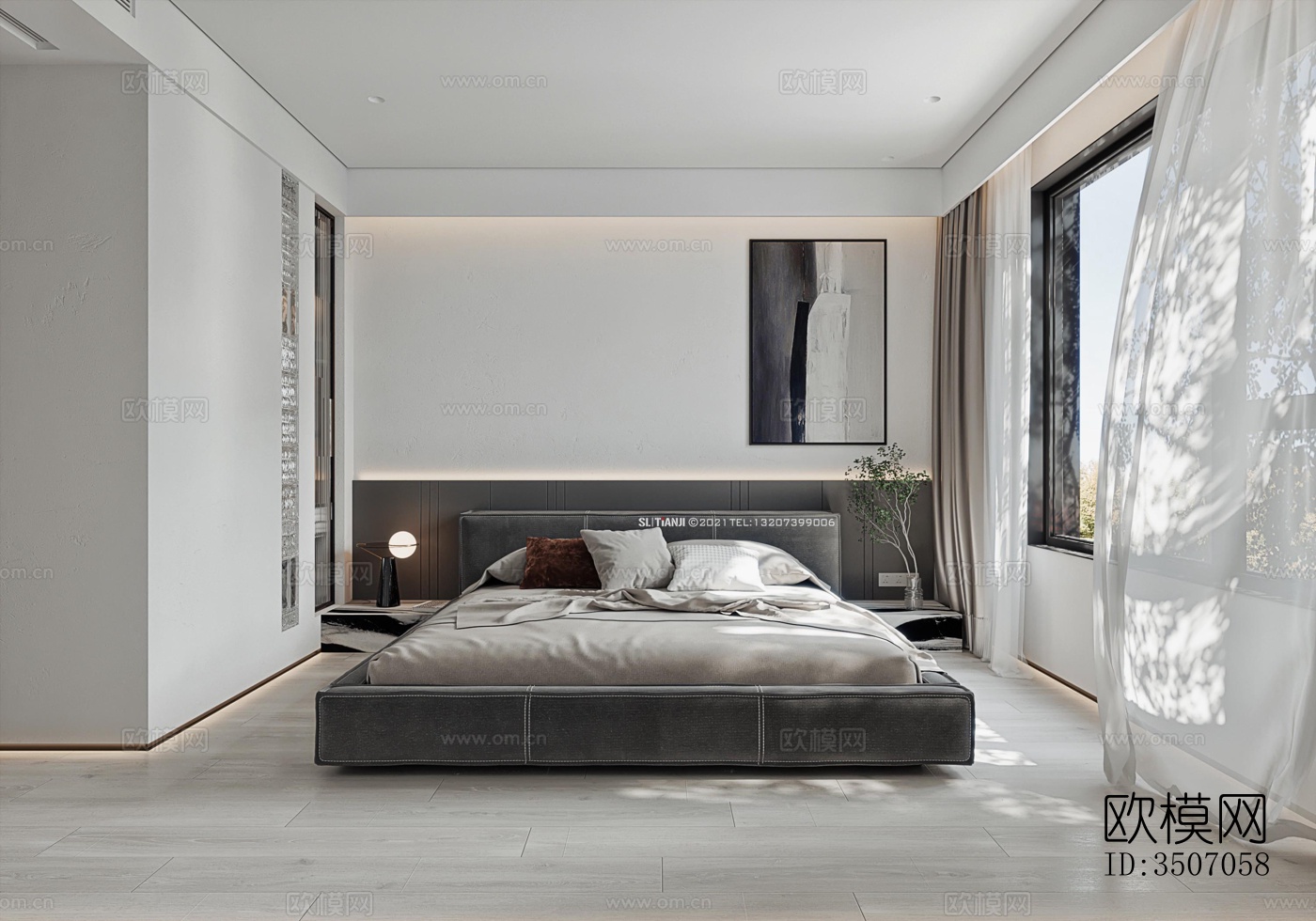 现代大平层效果图下载（渲染图10）