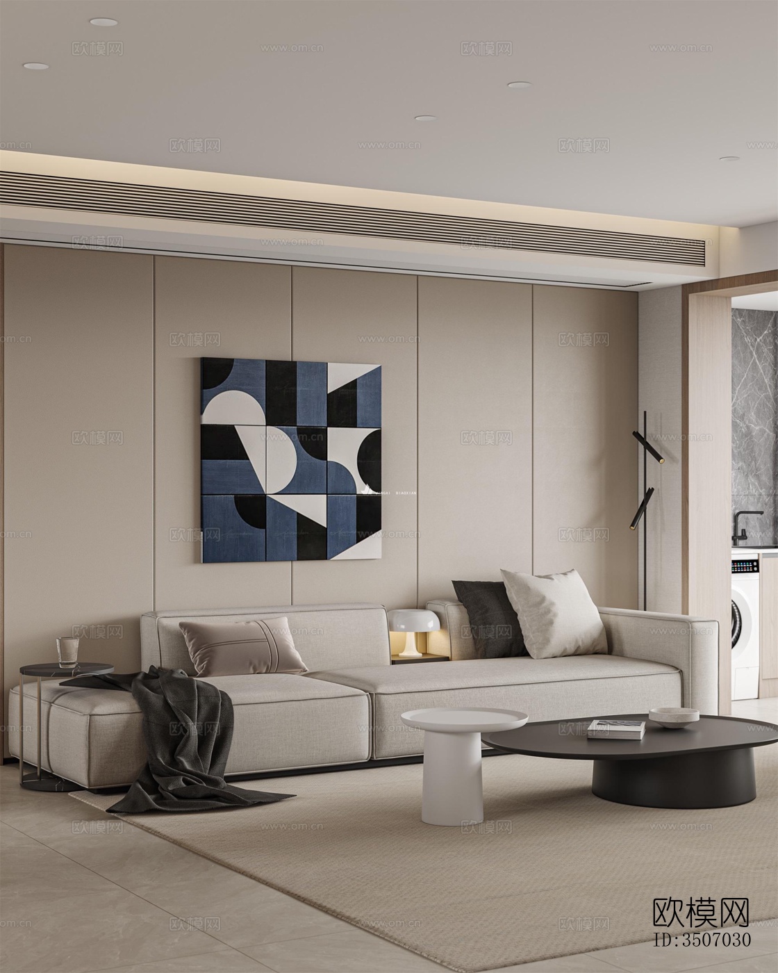 现代大平层效果图下载（渲染图17）