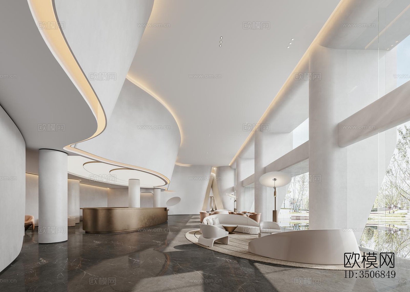 现代售楼处效果图下载（渲染图5）