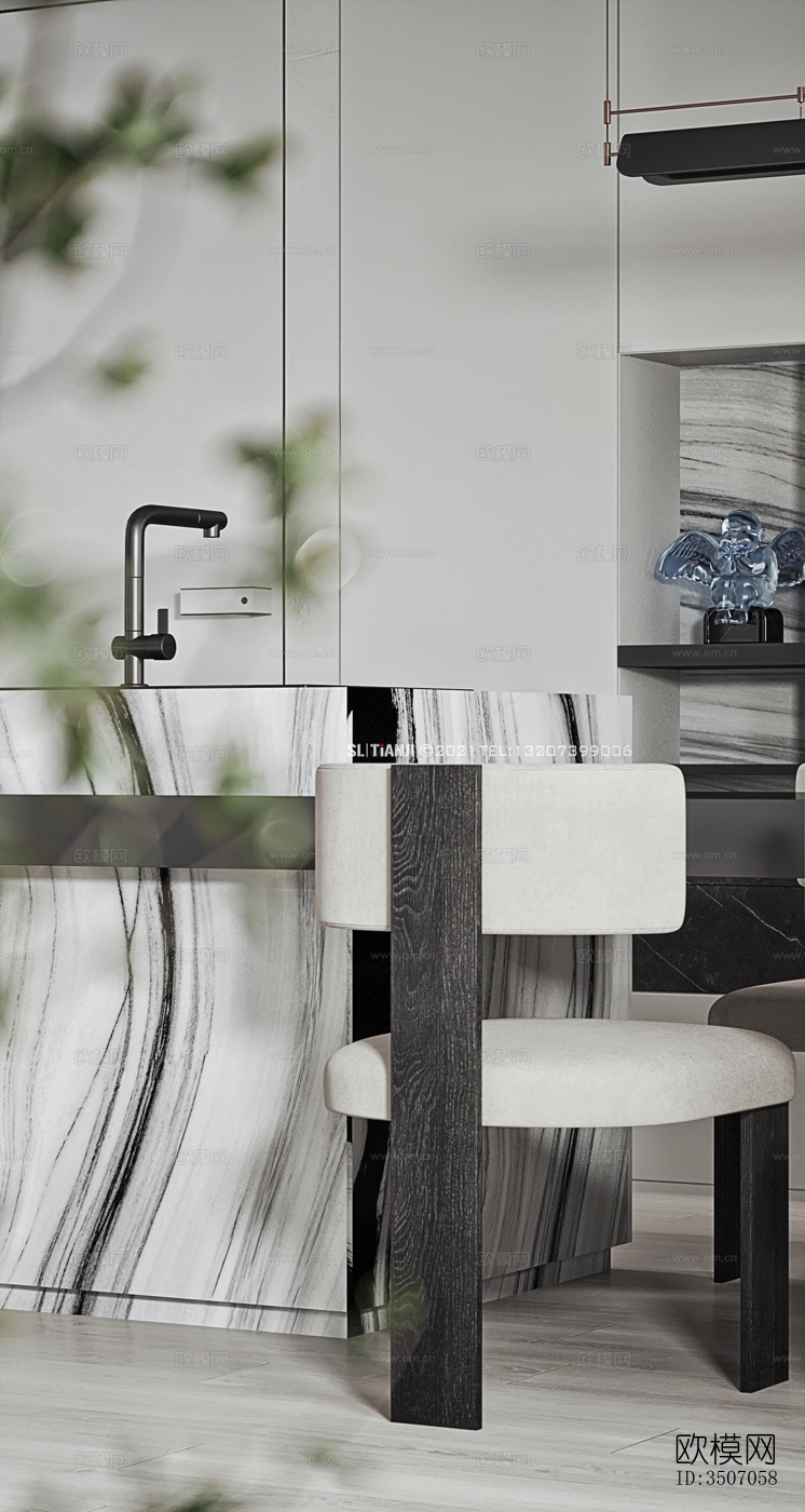 现代大平层效果图下载（渲染图20）