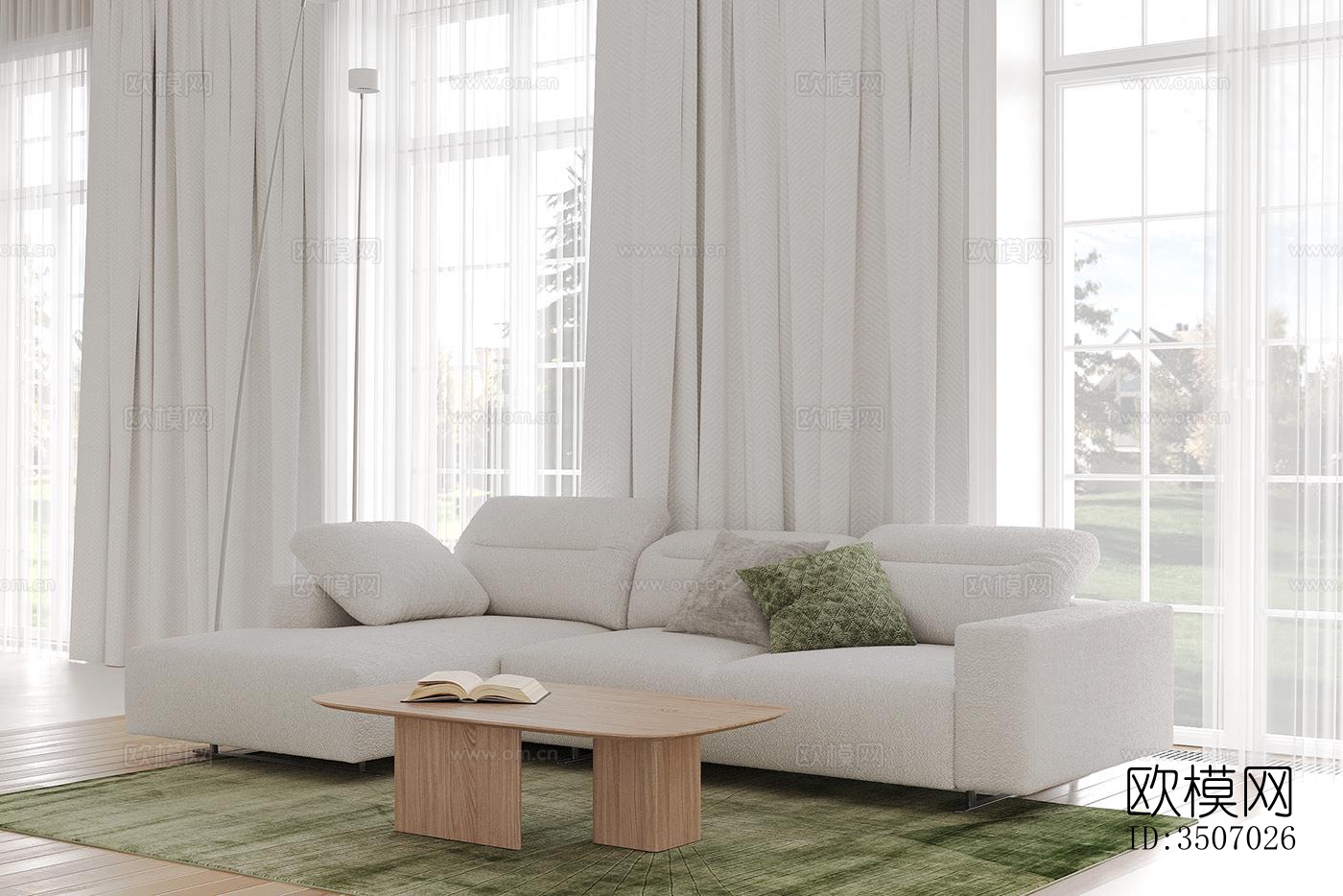 现代大平层效果图下载（渲染图17）