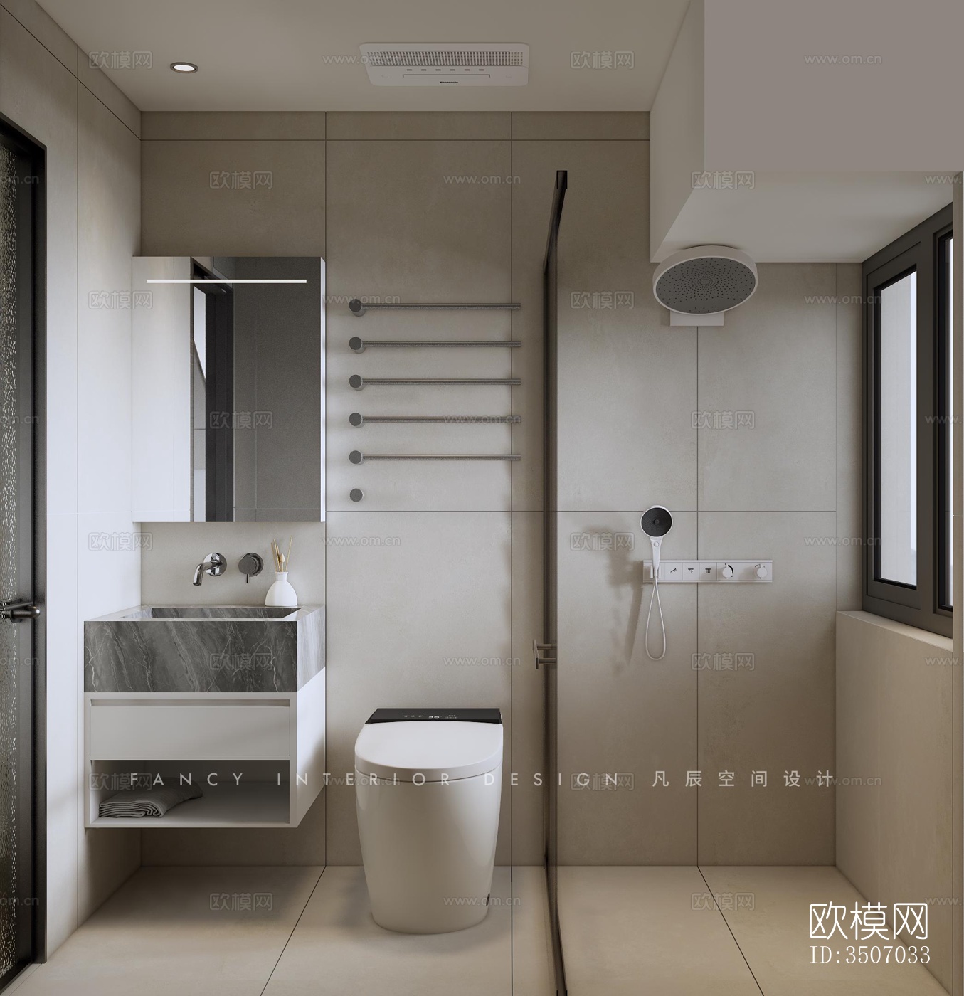 现代大平层效果图下载（渲染图16）