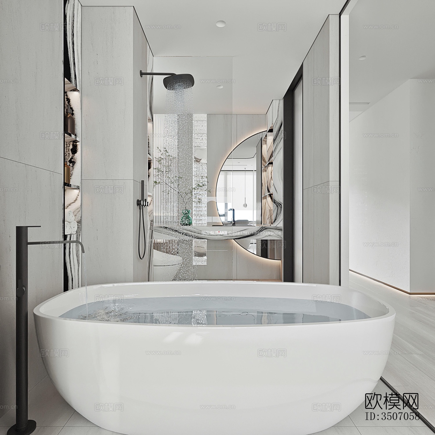 现代大平层效果图下载（渲染图5）