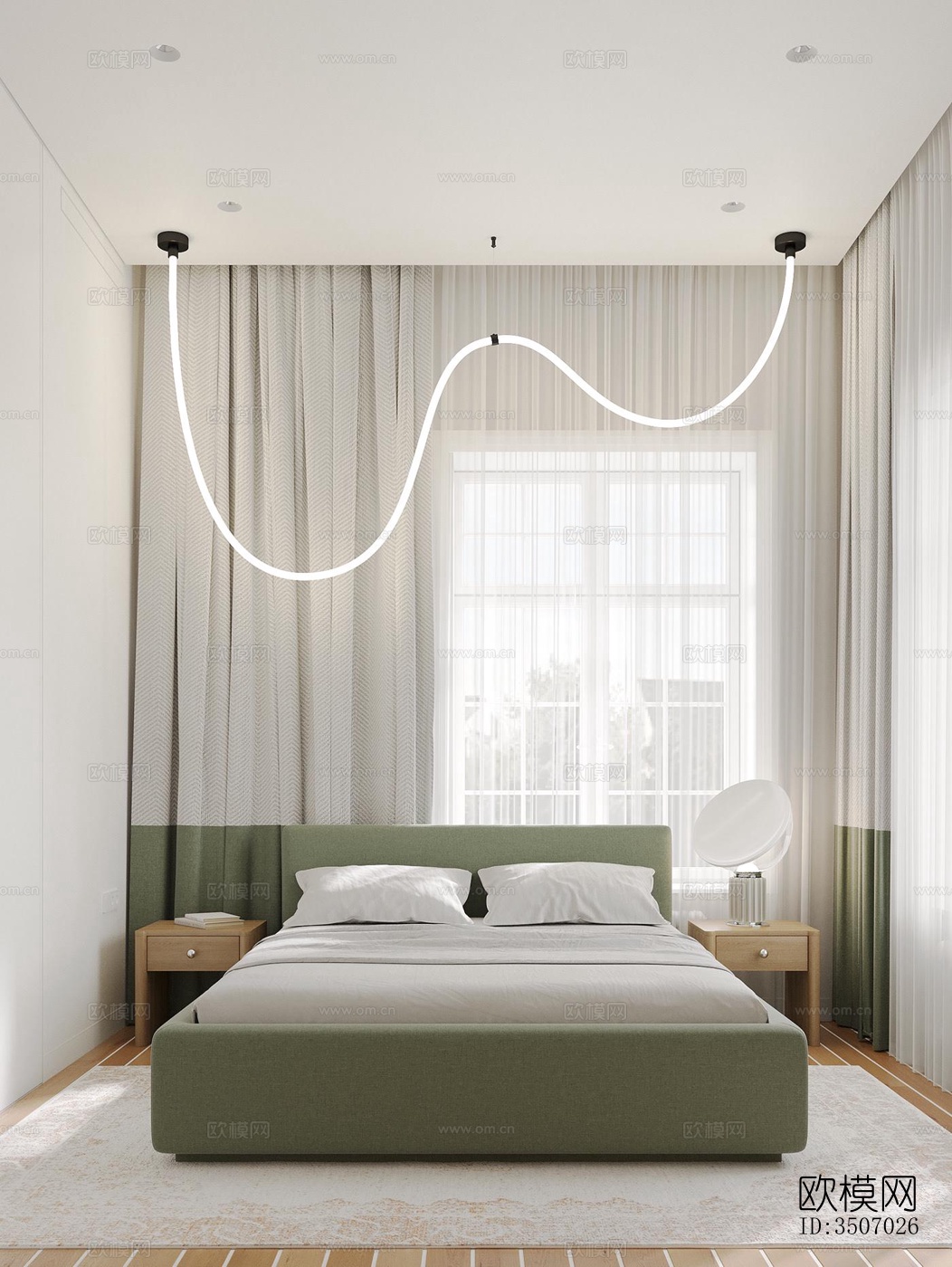 现代大平层效果图下载（渲染图11）