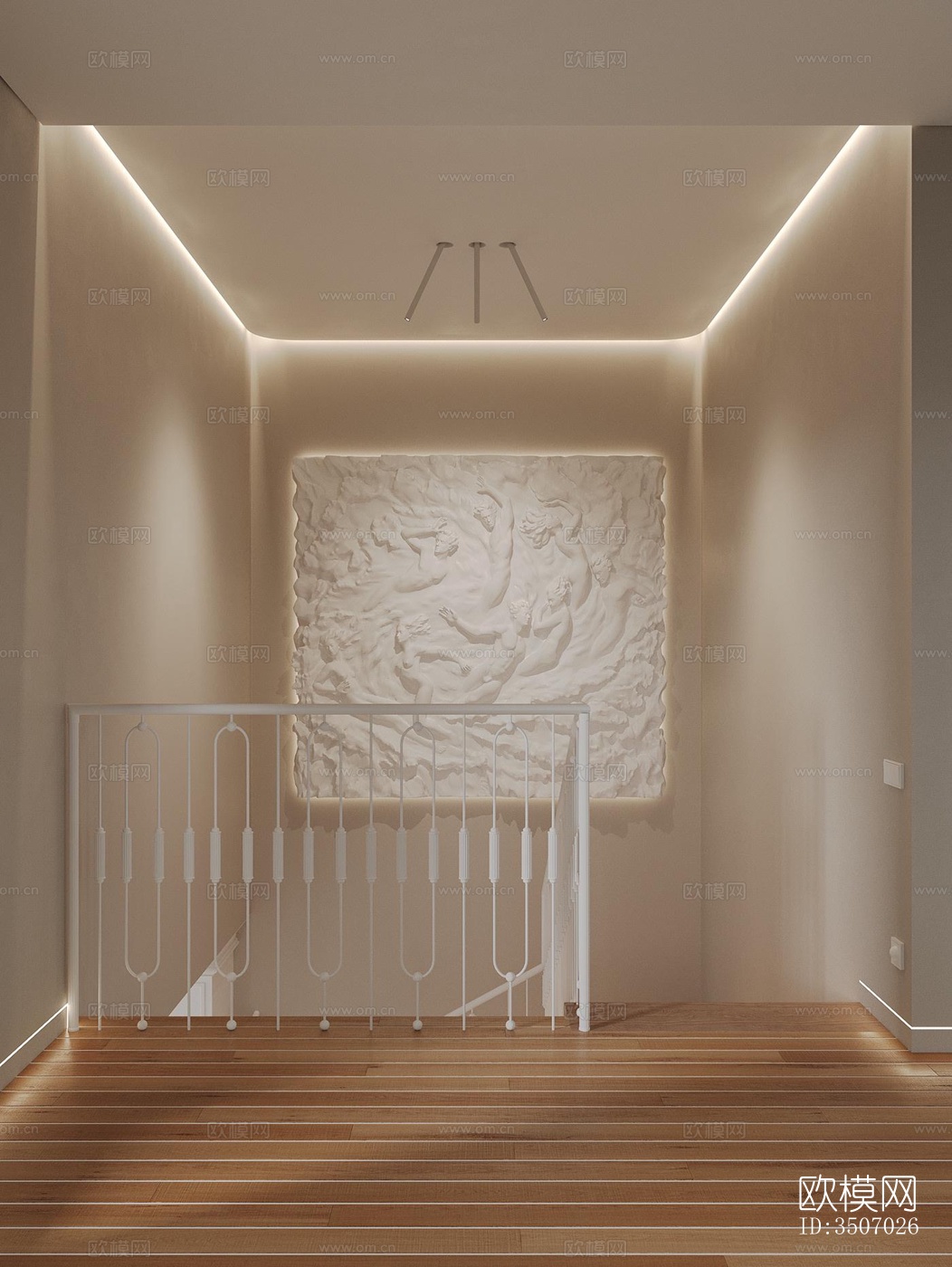 现代大平层效果图下载（渲染图20）