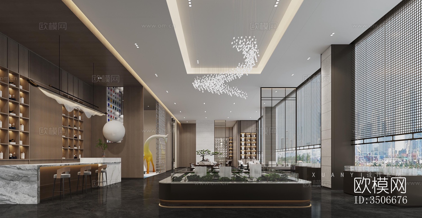 现代售楼处效果图下载（渲染图1）