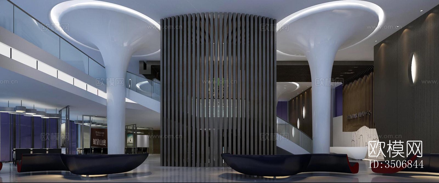 现代售楼处效果图下载（渲染图2）