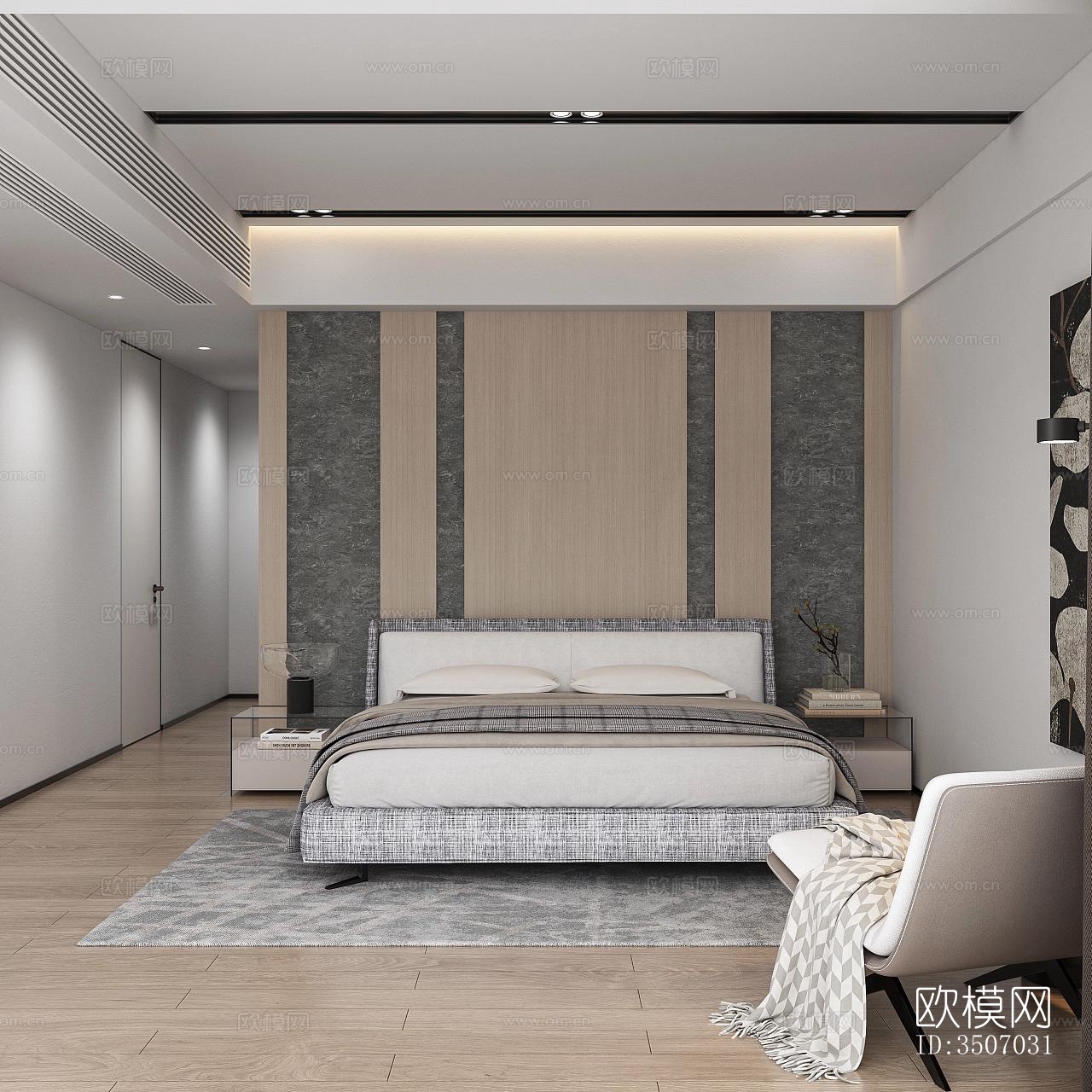 现代大平层效果图下载（渲染图3）