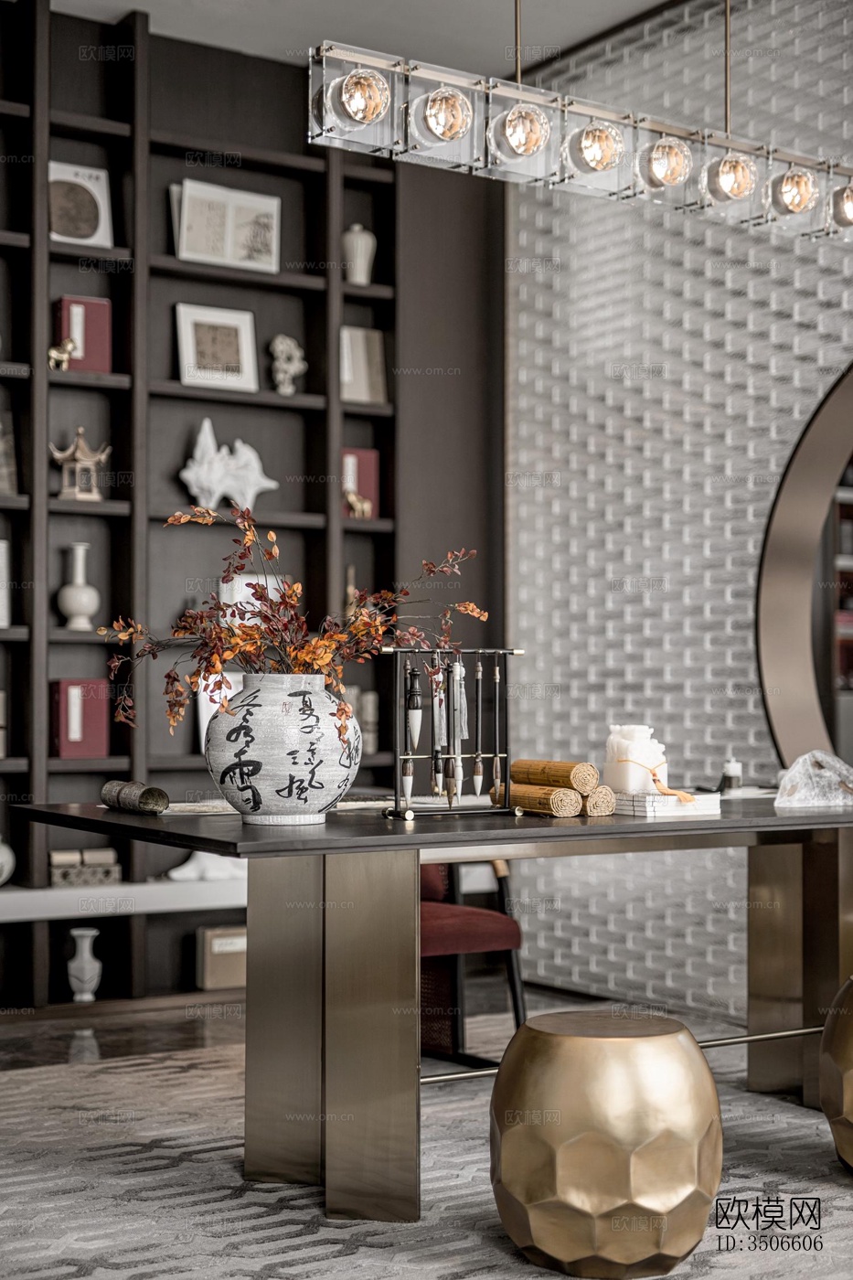 新中式售楼处效果图下载（渲染图10）