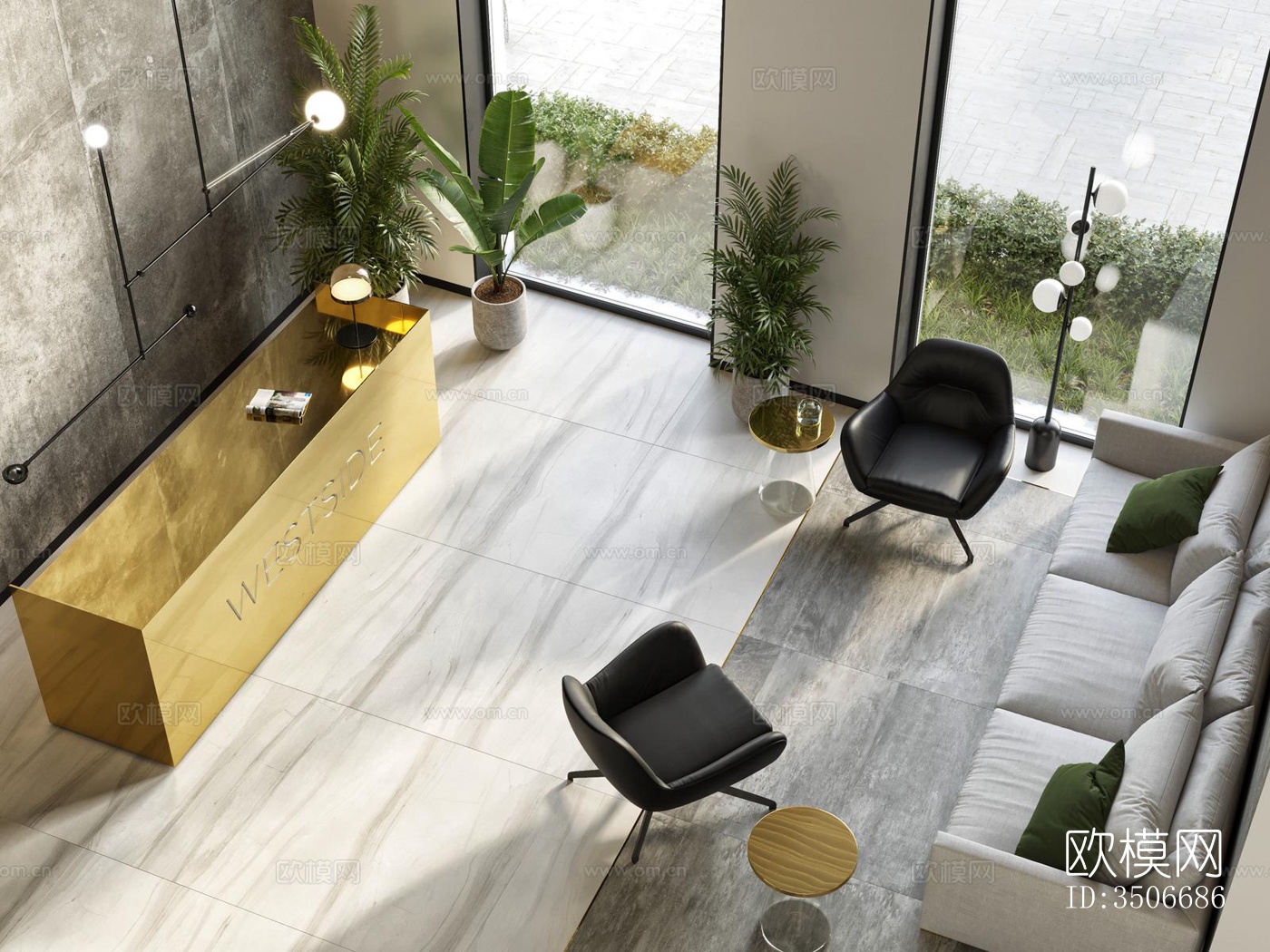 现代售楼处效果图下载（渲染图4）