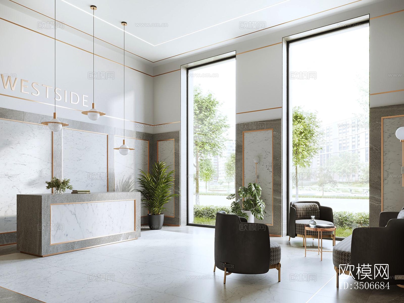 现代售楼处效果图下载（渲染图6）