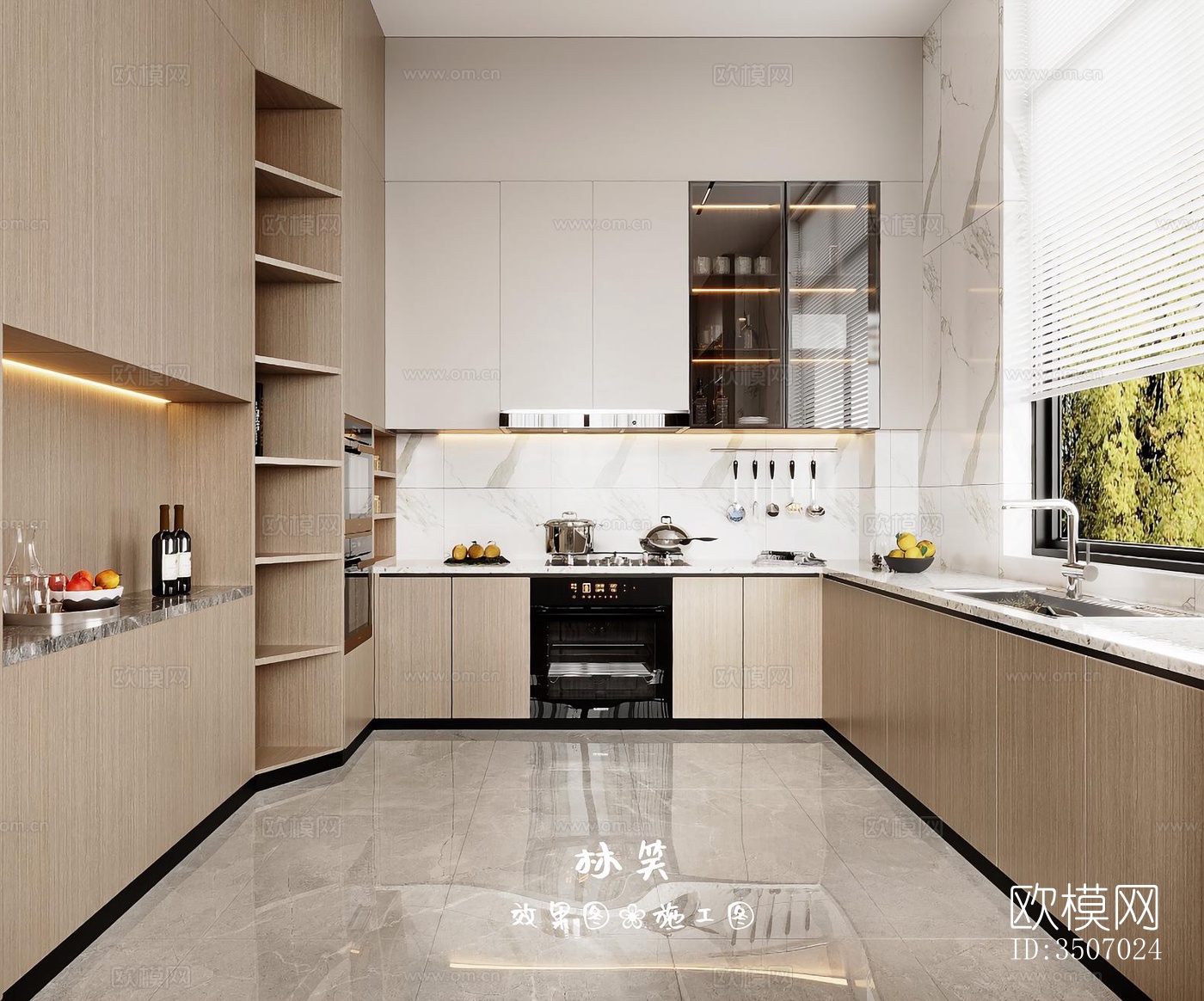 新中式大平层效果图下载（渲染图5）