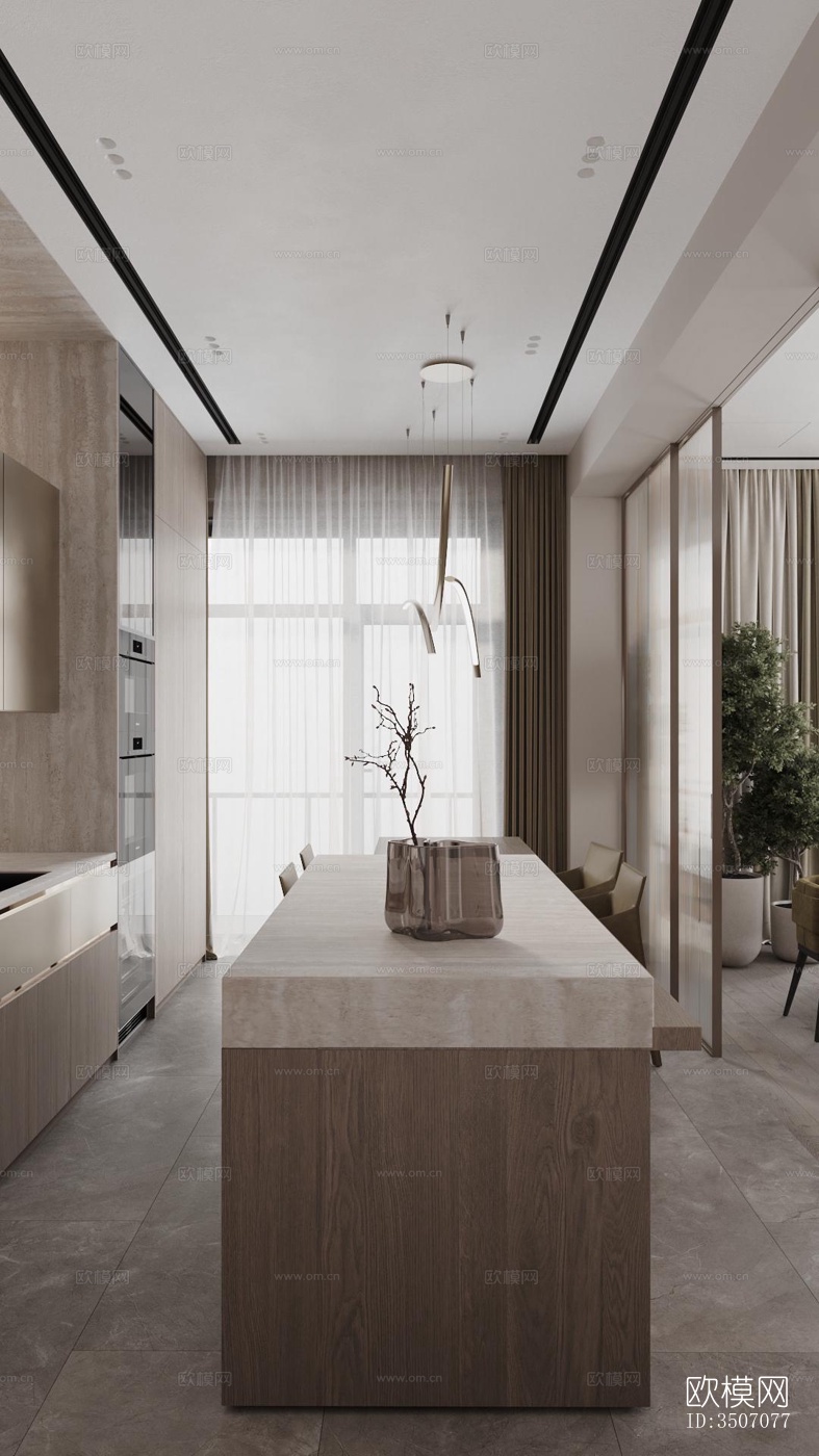 现代大平层效果图下载（渲染图4）