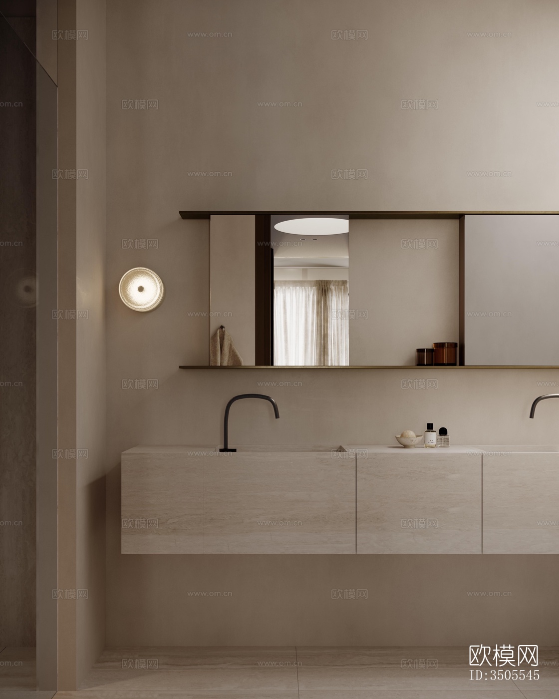 现代大平层效果图下载（渲染图9）