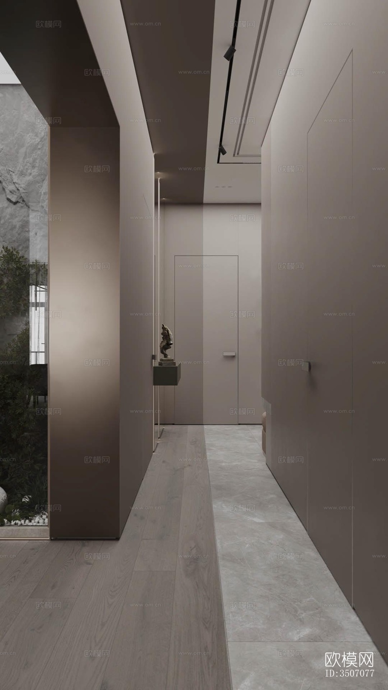 现代大平层效果图下载（渲染图9）