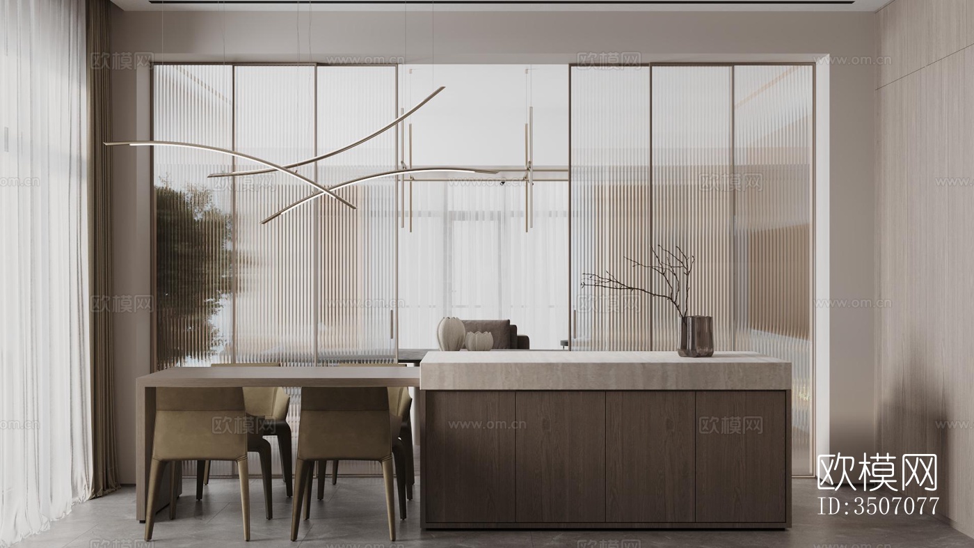 现代大平层效果图下载（渲染图20）