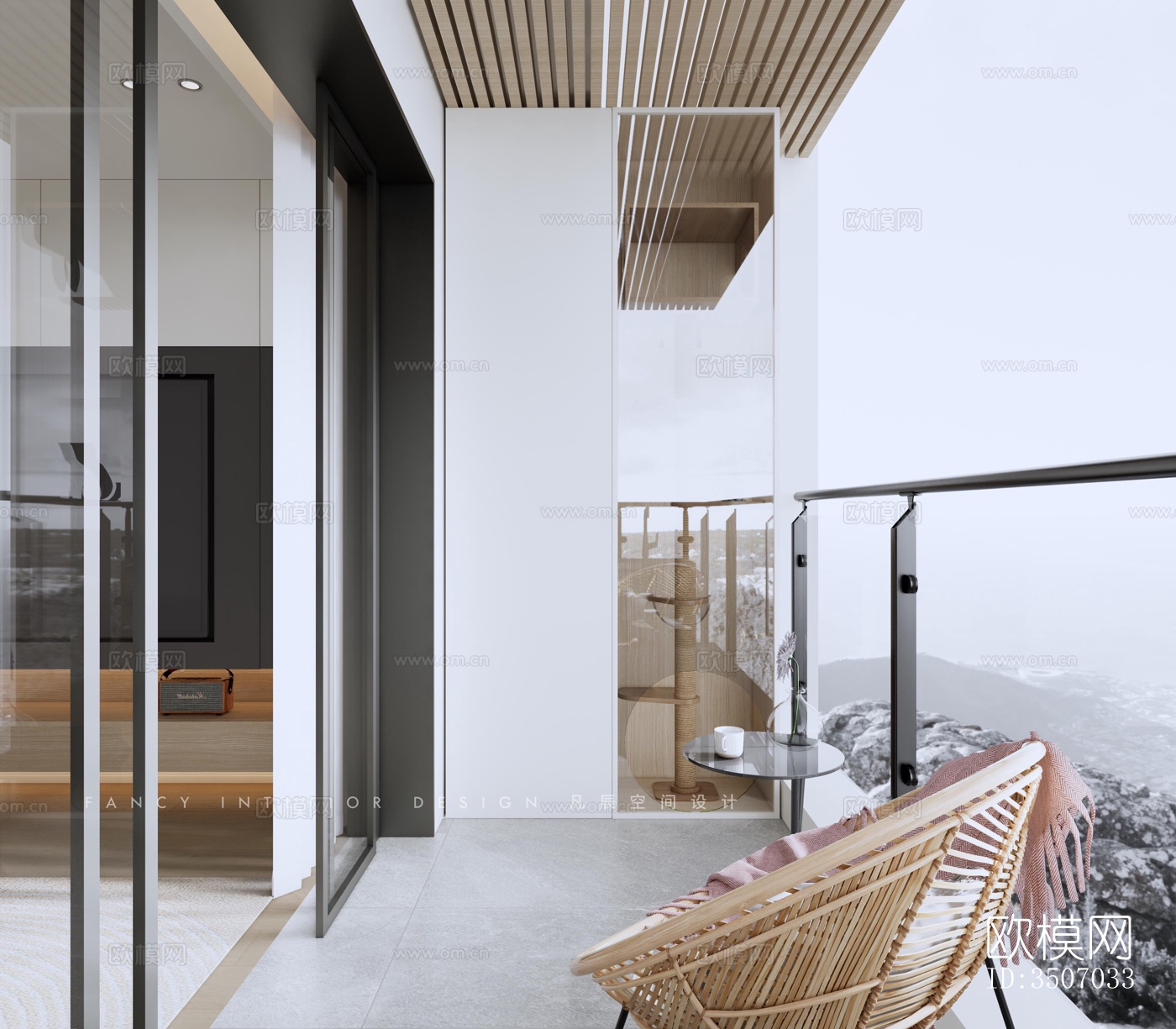 现代大平层效果图下载（渲染图13）