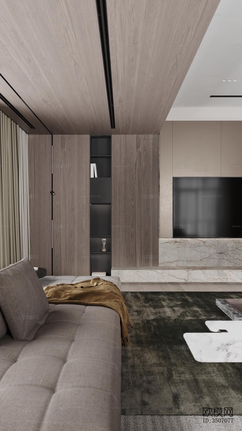 现代大平层效果图下载（渲染图15）