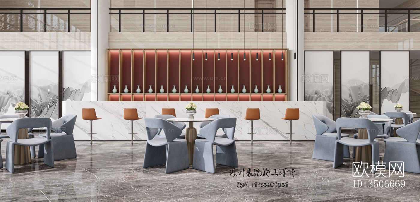 现代售楼处效果图下载（渲染图5）