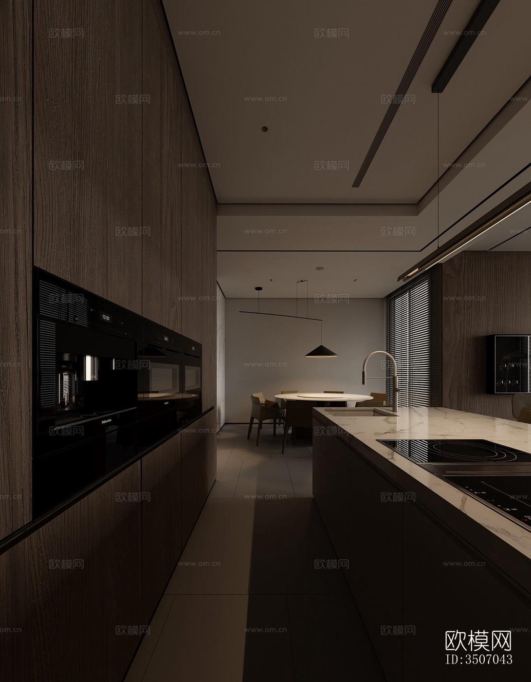 现代大平层效果图下载（渲染图16）