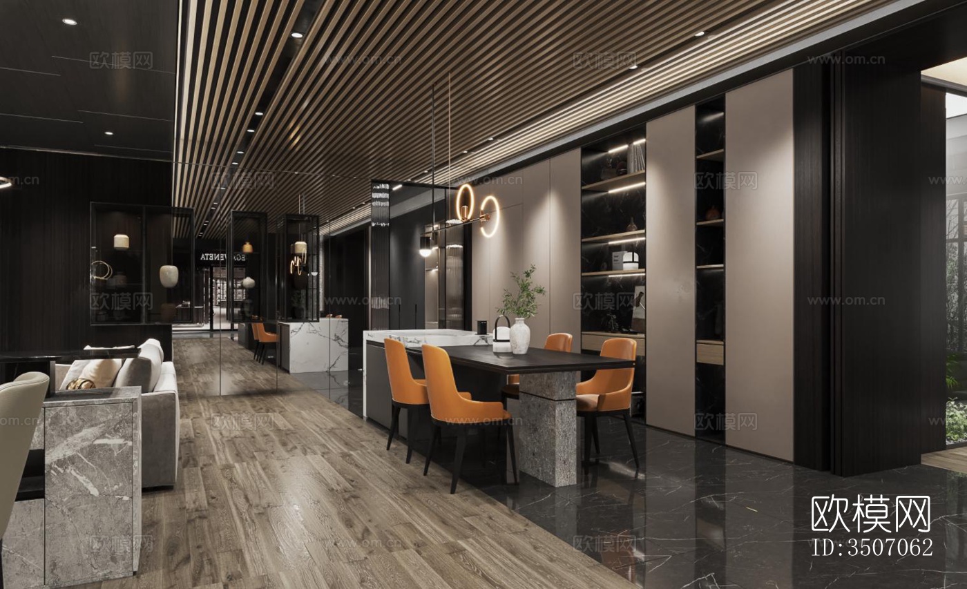 现代大平层效果图下载（渲染图5）