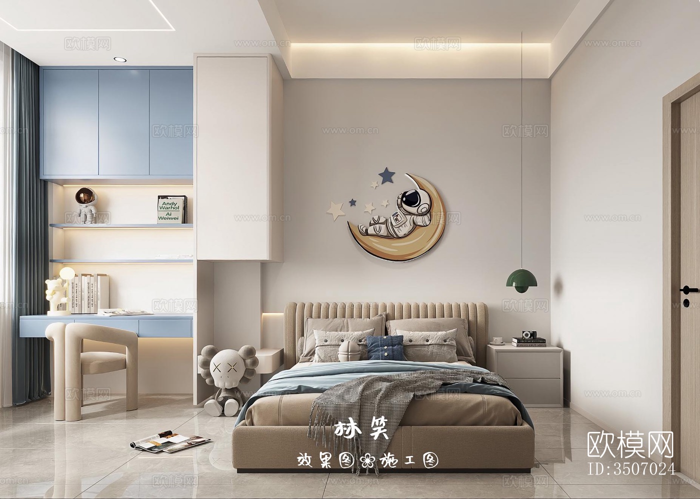 新中式大平层效果图下载（渲染图9）