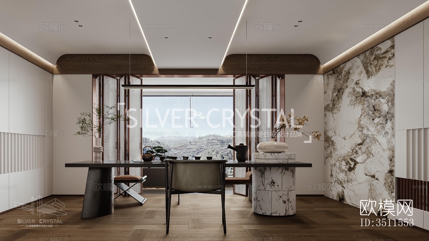 现代大平层效果图下载（渲染图10）