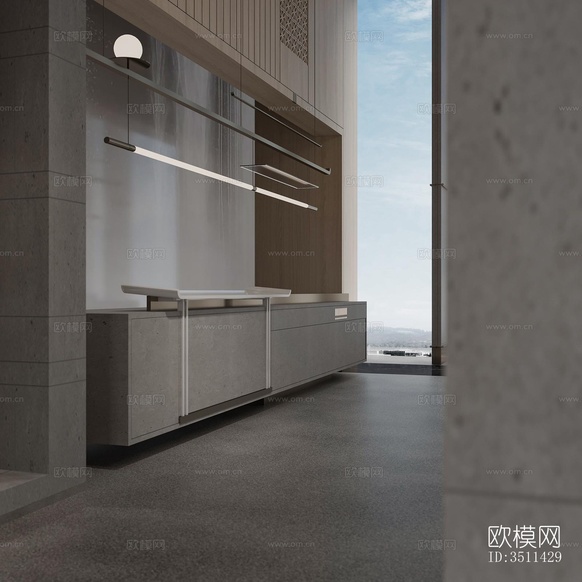 新中式售樓處效果圖下載(渲染圖2)