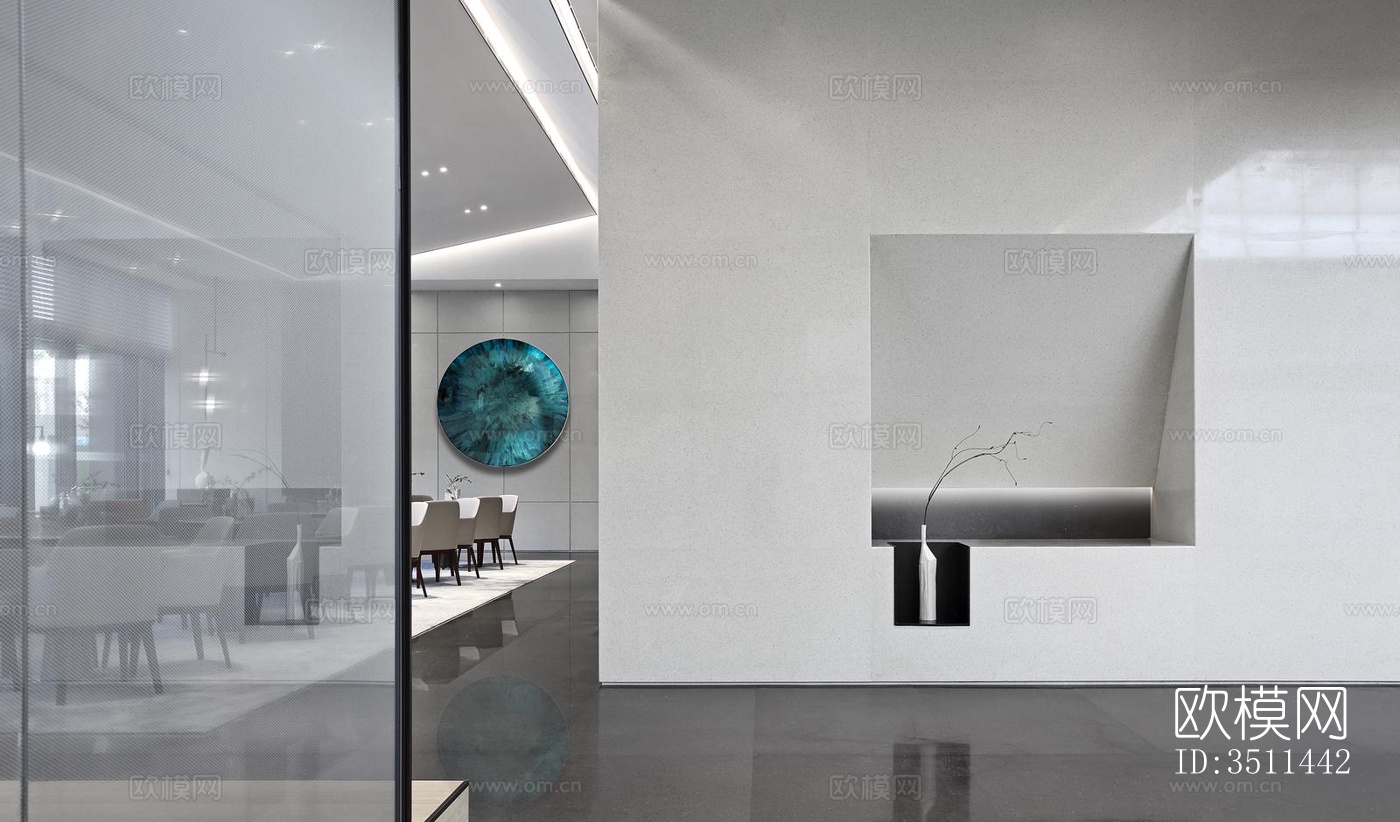 新中式售楼处效果图下载（渲染图8）