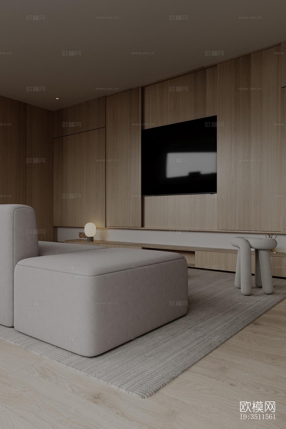 现代大平层效果图下载（渲染图14）