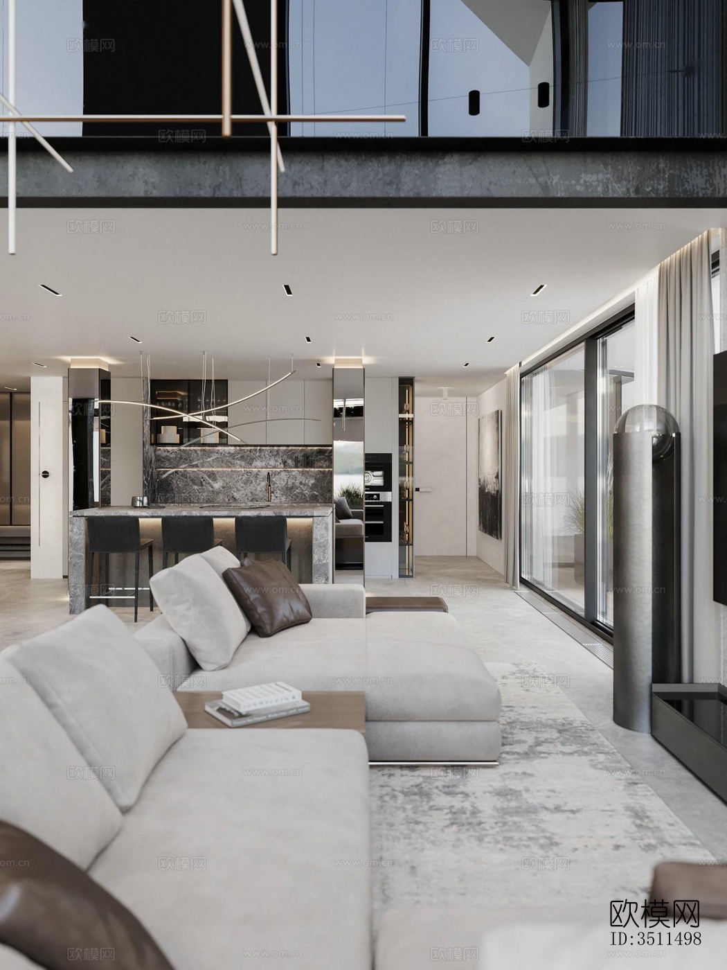 现代别墅效果图下载（渲染图1）