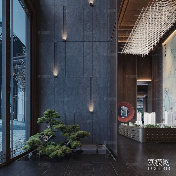 新中式售樓處效果圖下載(渲染圖5)