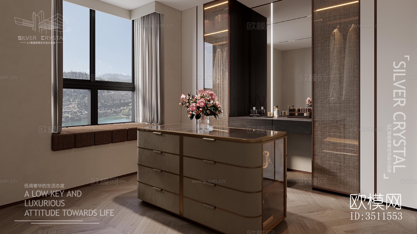 现代大平层效果图下载（渲染图13）