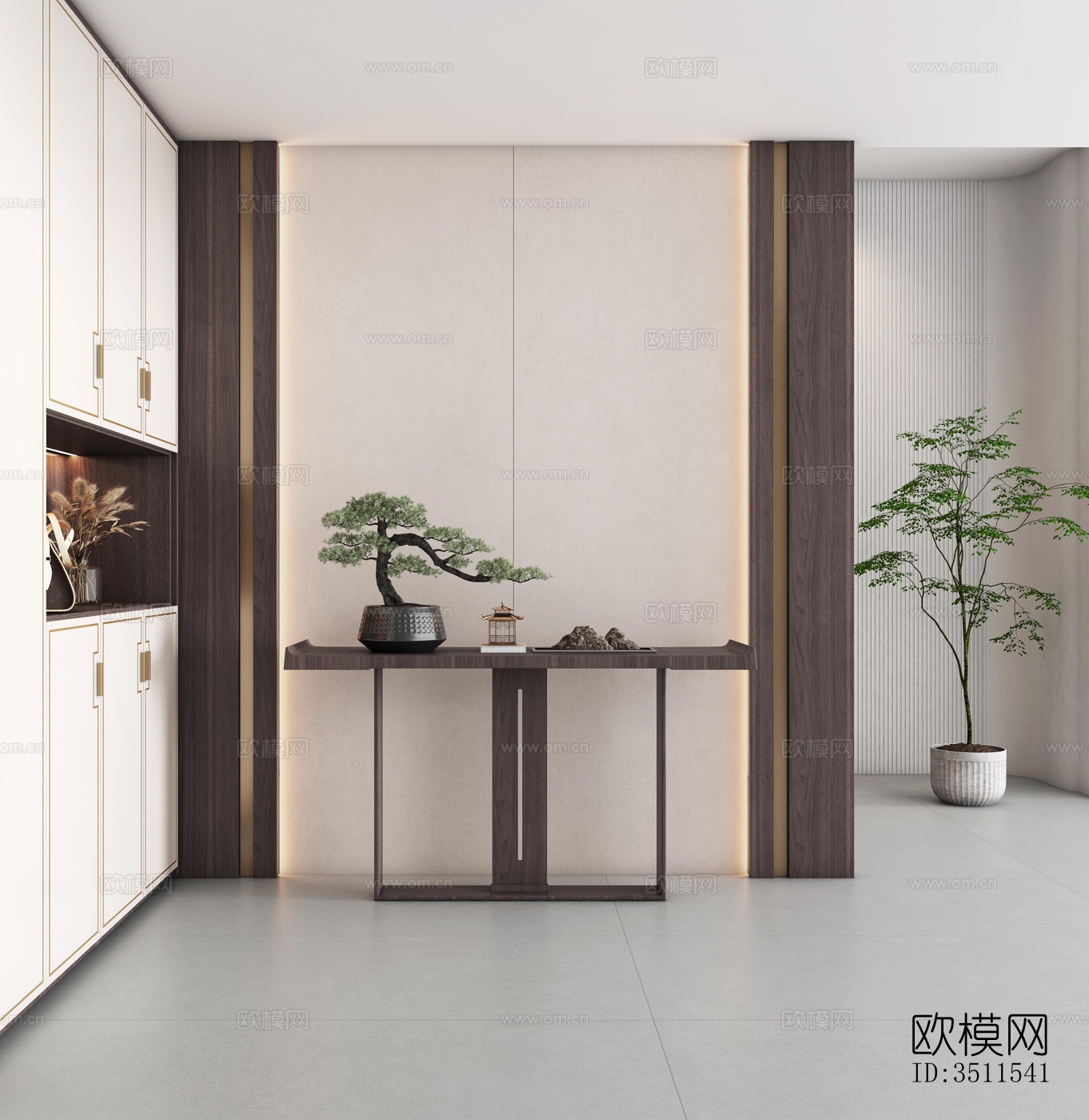 新中式复式效果图下载（渲染图1）