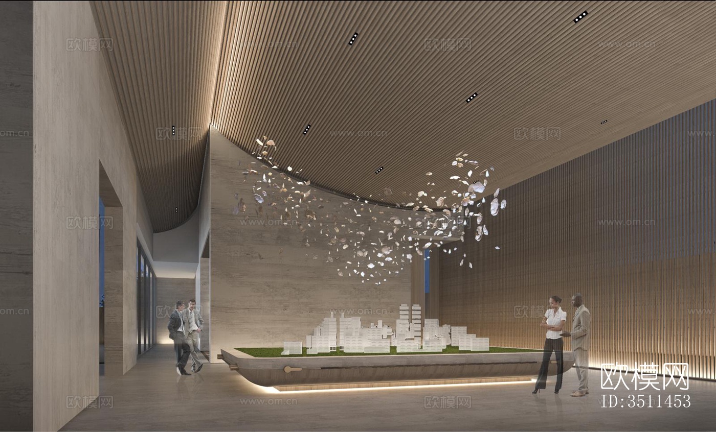 新中式售楼处效果图下载（渲染图6）