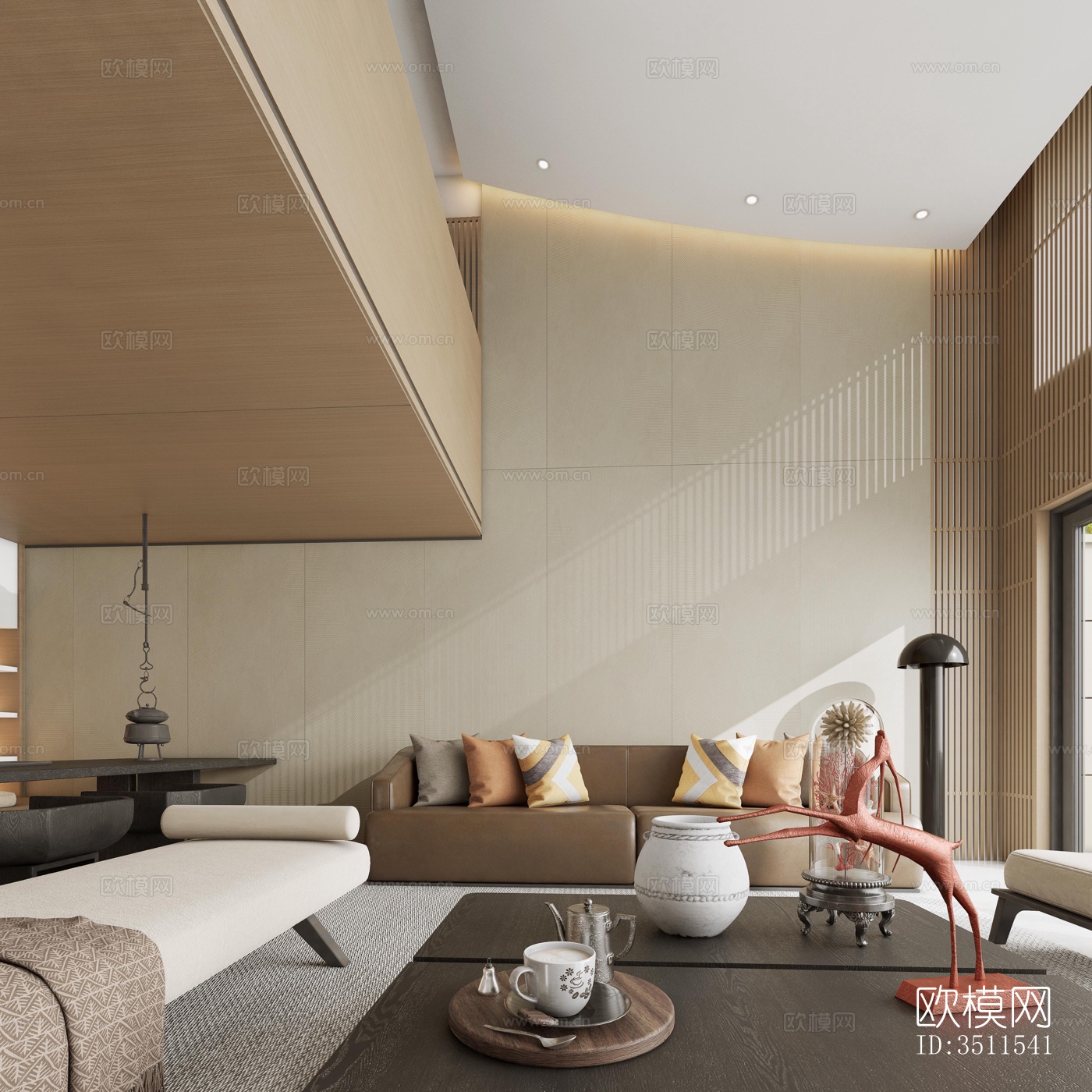 新中式复式效果图下载（渲染图2）