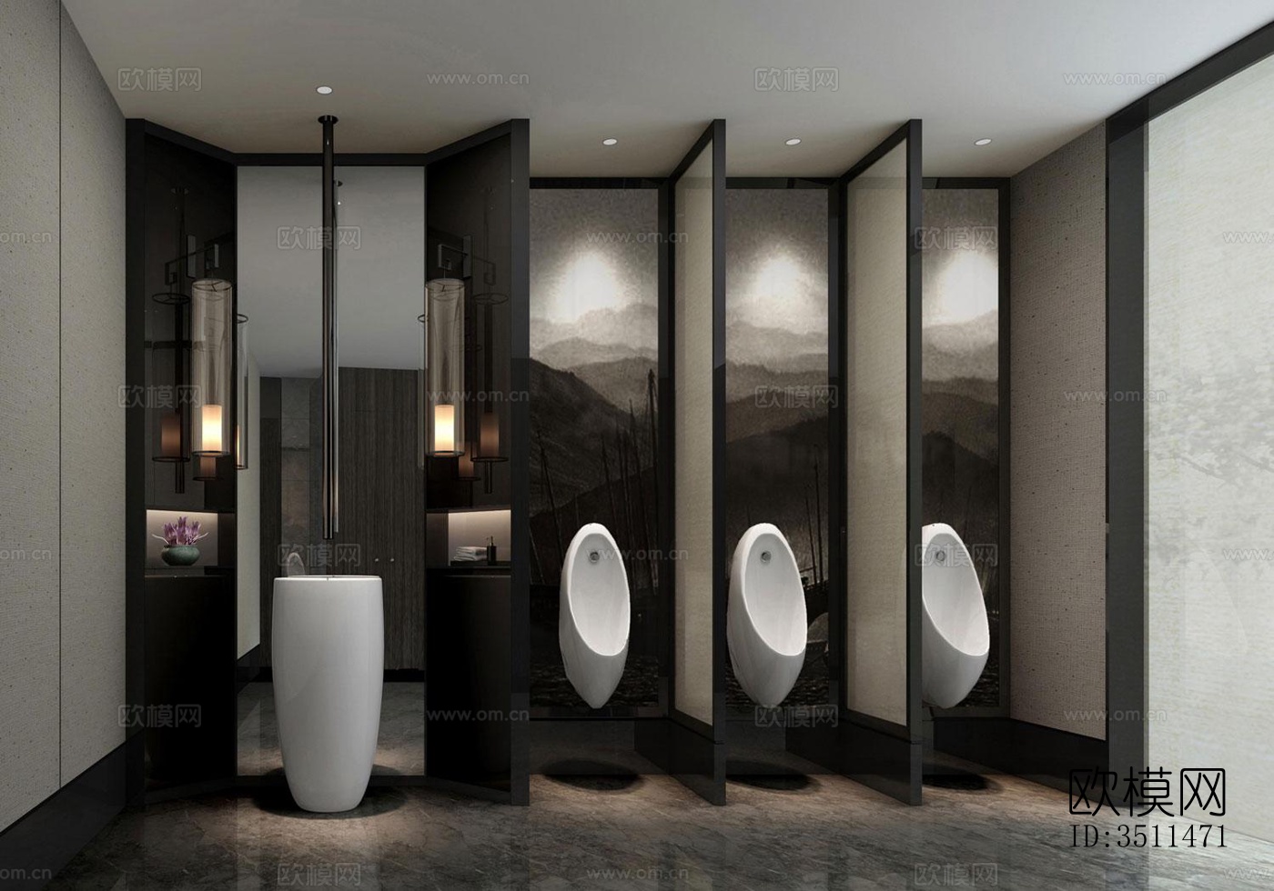 新中式售楼处效果图下载（渲染图5）