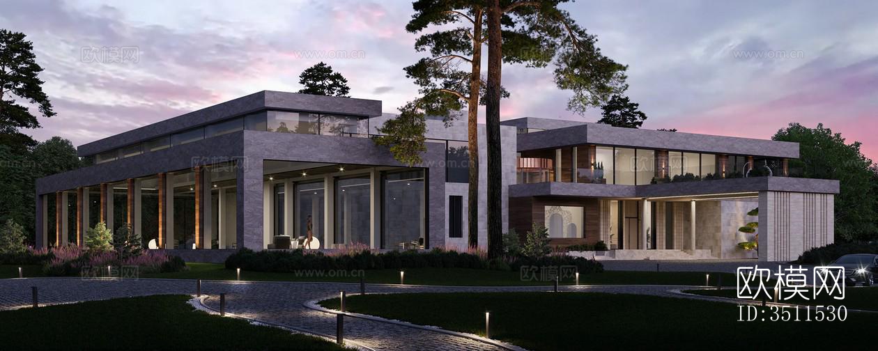 现代别墅效果图下载（渲染图1）
