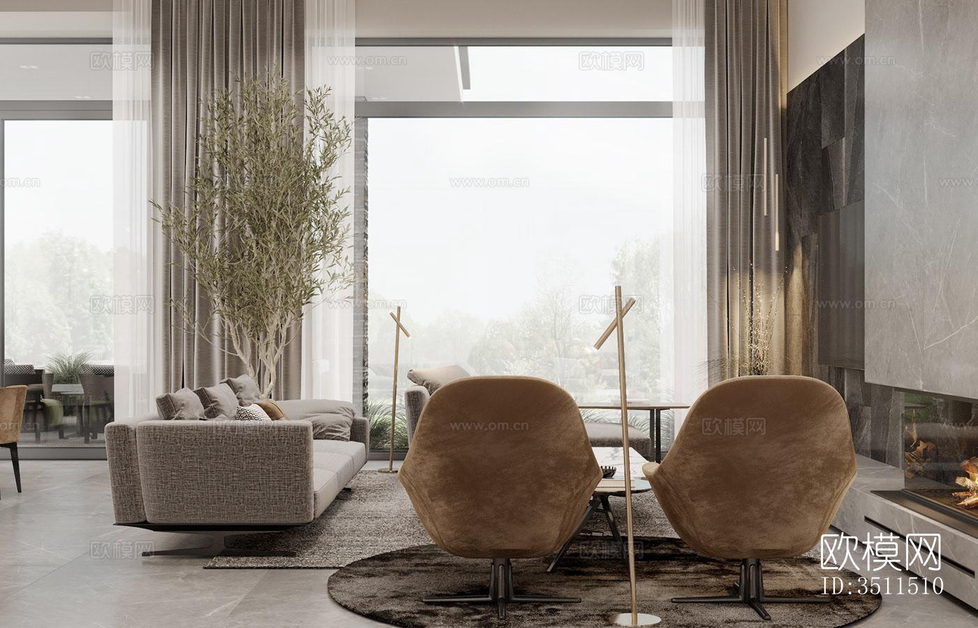 现代别墅效果图下载（渲染图3）