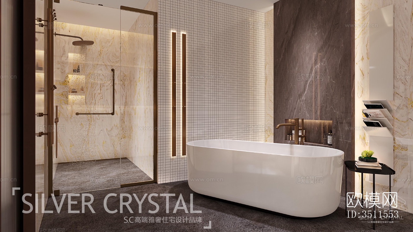 现代大平层效果图下载（渲染图12）