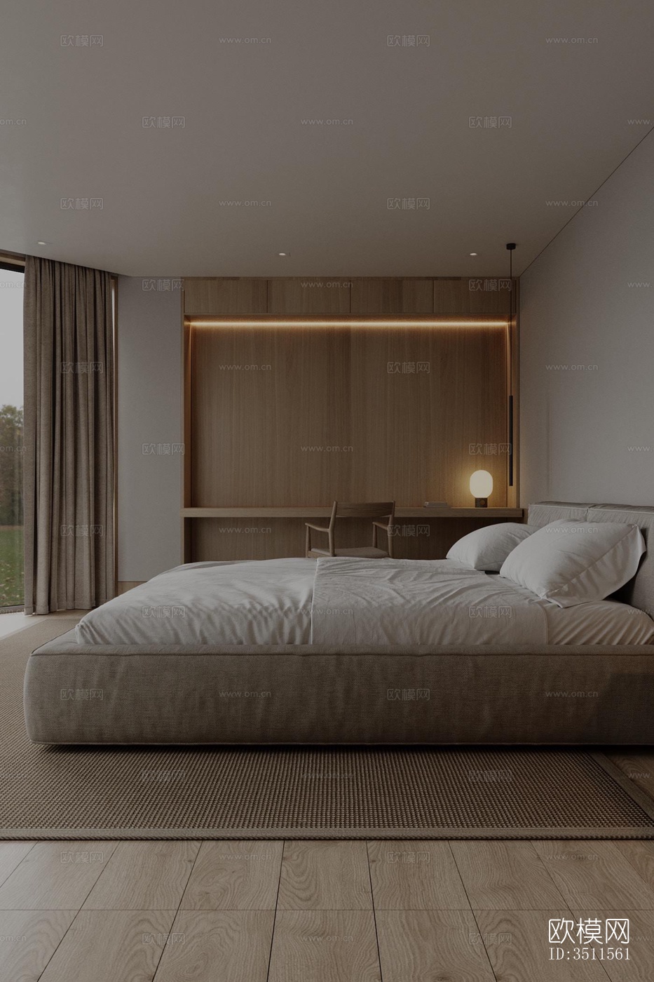 现代大平层效果图下载（渲染图6）